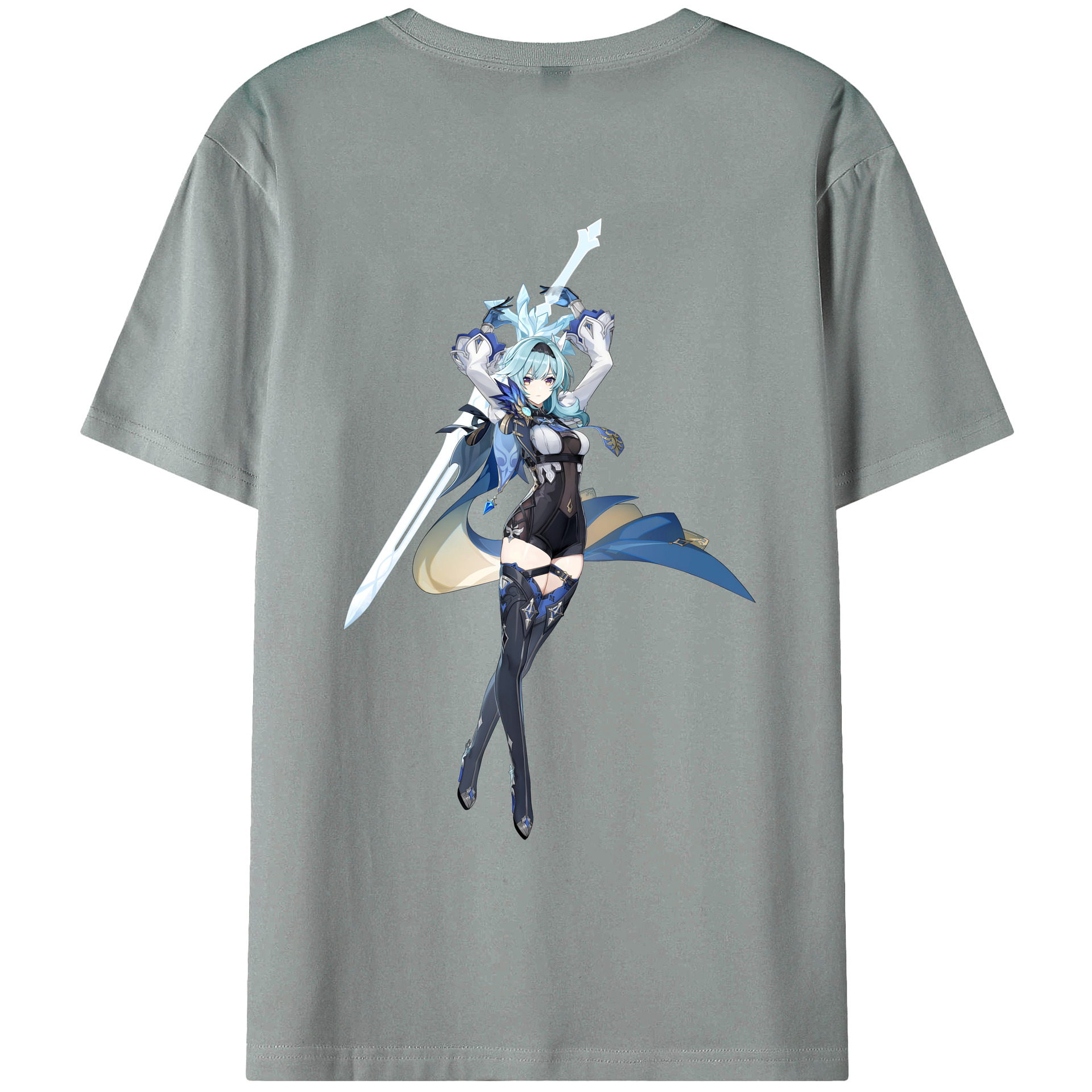 げんし神 优菈 ゆうら genshin Yūra 綿100％ メンズ半袖Tシャツ（バックプリント） 通気性